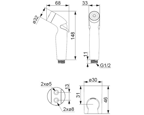 Гигиенический душ Damixa Shower program 760550100 Хром