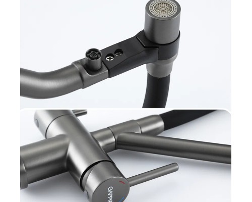 Смеситель для кухни Gappo G4398-89 Оружейная сталь Черный