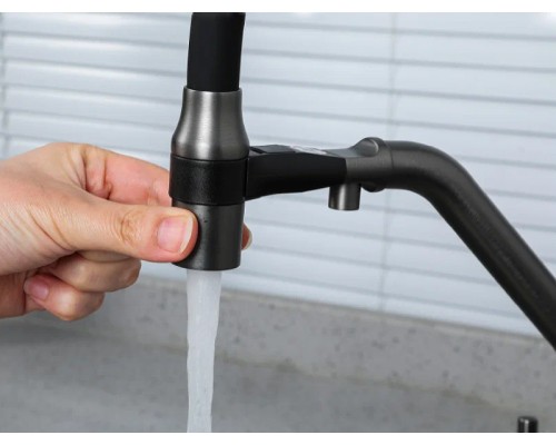 Смеситель для кухни Gappo G4398-89 Оружейная сталь Черный