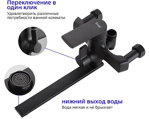 Душевая система Frap H71-6 F2471-6 Черная матовая Душевая система Frap H71-6 F2471-6 Черная матовая