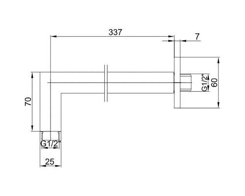 Кронштейн для верхнего душа E.C.A. 102126699EX Хром
