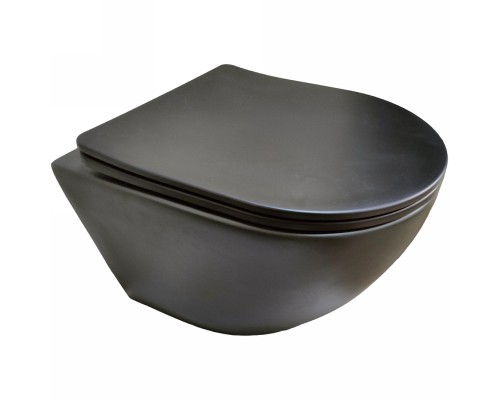 Унитаз Ceruttispa Sella Aria MB CT9160 подвесной Черный матовый с сиденьем Микролифт