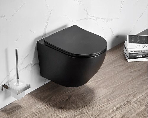 Унитаз Ceruttispa Sella Aria MB CT9160 подвесной Черный матовый с сиденьем Микролифт