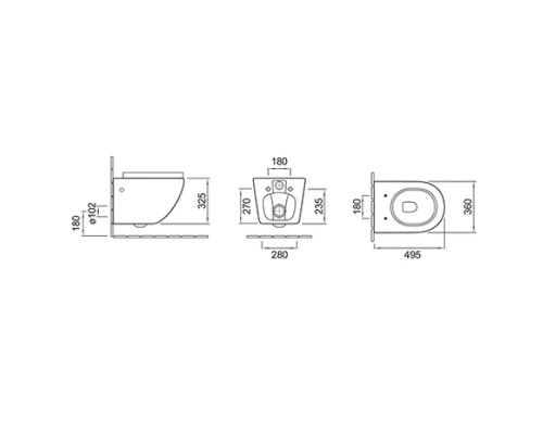 Унитаз Ceruttispa Sella Aria MB CT9160 подвесной Черный матовый с сиденьем Микролифт