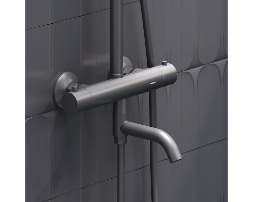 Душевая система Damixa Jupiter 977810300 с термостатом Черная матовая