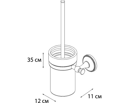 Ершик для унитаза Grampus Alfa GR-9513 Белый Античная латунь