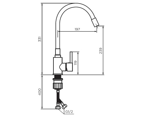 Смеситель для кухни Dorff Logic D3007622 Хром Черный