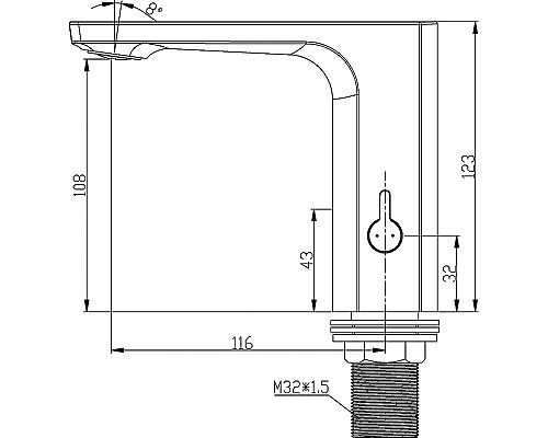 Смеситель для раковины Swedbe Europe 6000B Черный матовый