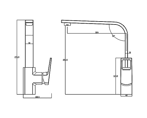 Смеситель для кухни Swedbe Kronos 2041 Хром