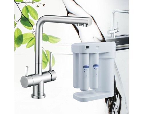 Смеситель для кухни Swedbe Selene Plus с фильтром Нержавеющая сталь