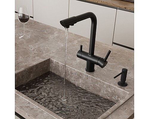 Смеситель для кухни WasserKRAFT A8367 Черный матовый