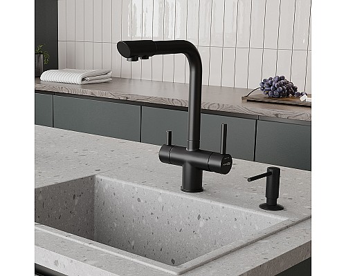 Смеситель для кухни WasserKRAFT A8367 Черный матовый