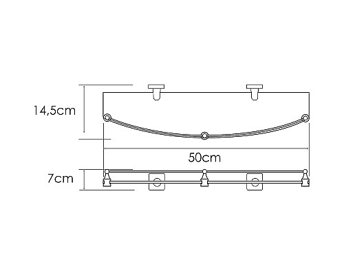 Стеклянная полка WasserKRAFT Rhin K-8744 Хром