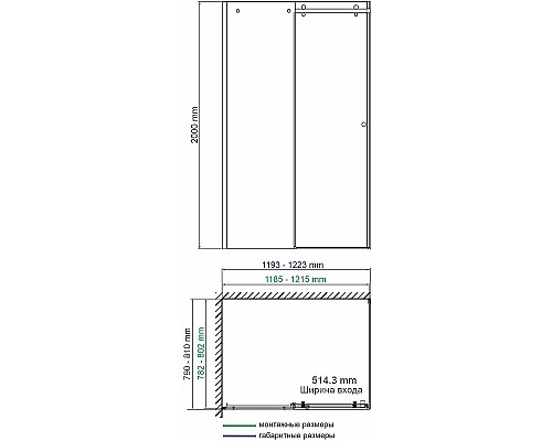 Душевой уголок WasserKRAFT Vils 120x80 56R06 профиль Хром стекло прозрачное