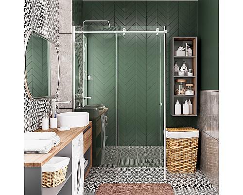 Душевой уголок WasserKRAFT Vils 100x80 56R17 профиль Хром стекло прозрачное