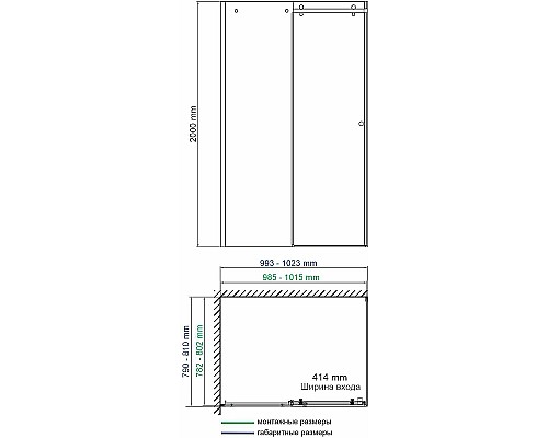 Душевой уголок WasserKRAFT Vils 100x80 56R17 профиль Хром стекло прозрачное