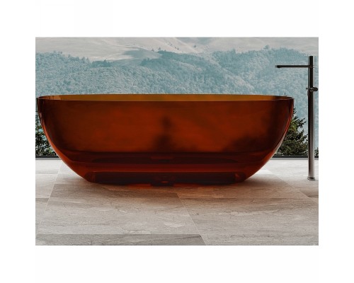 Ванна из полиэфирной смолы Abber Kristall 170х75 AT9703Opal Коричневая без гидромассажа