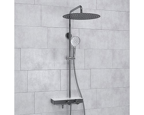 Душевая система WasserKRAFT A113.117.127.CH Thermo с термостатом Хром Белая