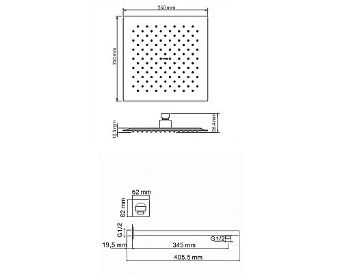 Душевая система WasserKRAFT A175571 Золото матовое