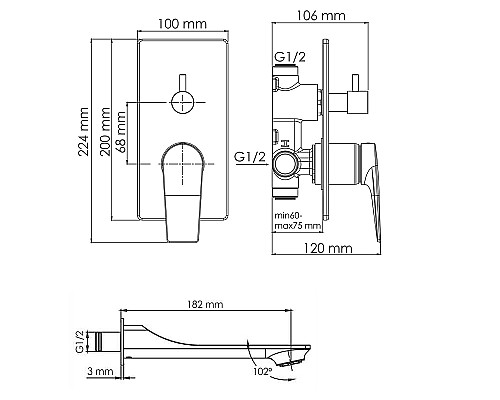 Душевая система WasserKRAFT A175571 Золото матовое