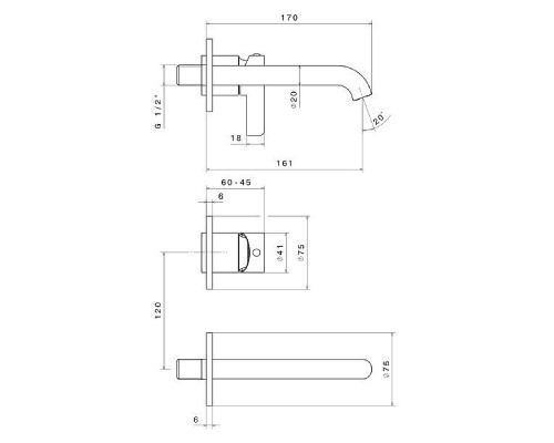 Смеситель для раковины Kerama Marazzi Linea 71028EKM.01.093 Черный матовый