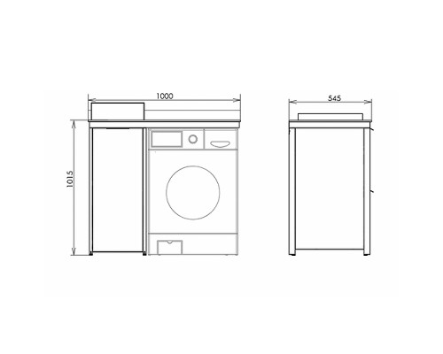Тумба с раковиной Comforty Лозанна 100 00-00013800 под стиральную машину Белая глянцевая Калакатта Блэк