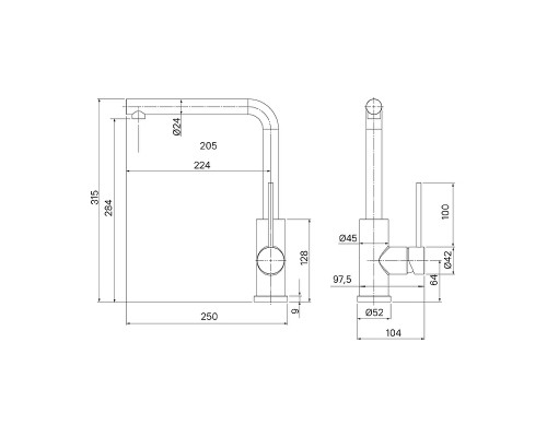 Смеситель для кухни Iddis Rule RULSTL0i05 Сталь