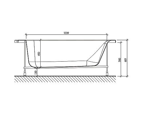 Акриловая ванна STWORKI Ноттвиль 160x90 R без гидромассажа