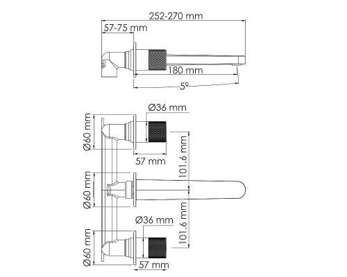 Смеситель для раковины WasserKRAFT Fulda 5245 Черный матовый