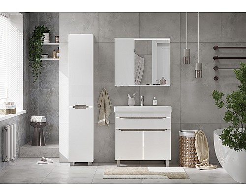 Зеркало со шкафом Volna Lake 80 L zsLAKE80.L-01 с подсветкой Белое