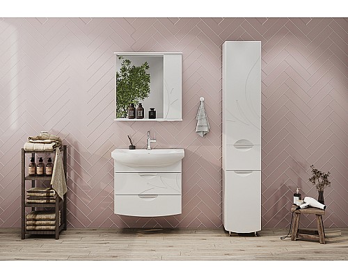 Зеркало со шкафом Volna Adel 70 R zsADEL70.R-01 с подсветкой Белое