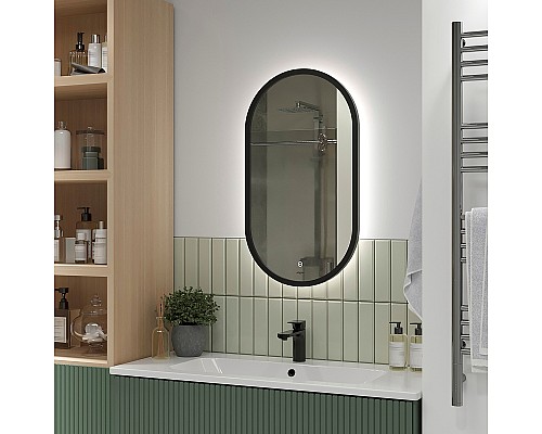 Зеркало Reflection Arabica 450х800 RF5020AR с подсветкой Черное с сенсорным выключателем и диммером