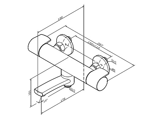 Смеситель для ванны AM.PM X-Joy F85A50000 с термостатом Хром
