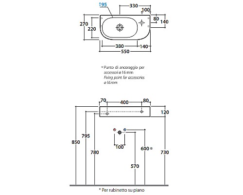 Раковина Globo Forty3 55 SCT55.BI*0 Белая
