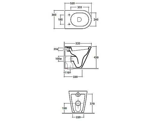 Унитаз Globo Forty3 FO002.BI приставной без сиденья