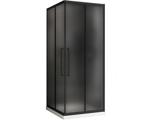 Душевой уголок Abber Schwarzer Diamant 90x90 профиль Черный стекло матовое