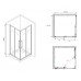 Душевой уголок Abber Schwarzer Diamant 90x90 профиль Черный стекло матовое