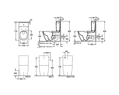 Унитаз компакт Villeroy&Boch Subway 2.0 5617R001 без бачка и сиденья