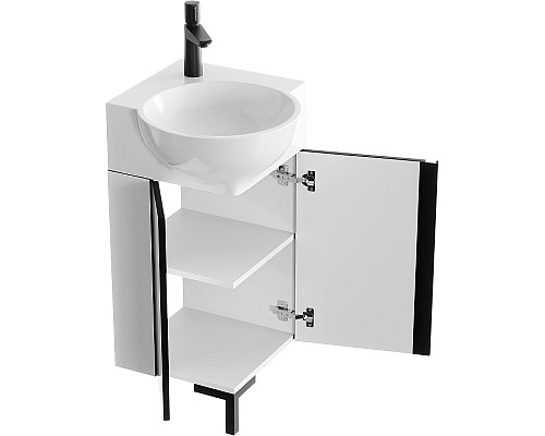 Тумба под раковину Aqwella Porto 45 POR0104WB угловая Белая Черная