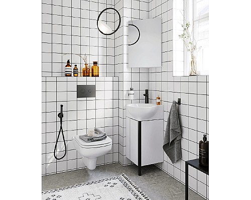 Тумба под раковину Aqwella Porto 45 POR0104WB угловая Белая Черная