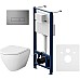 Комплект унитаза с инсталляцией AM.PM Spirit V2.0 FlashClean IS47031.701700 с сиденьем Микролифт и клавишей смыва Никель матовый