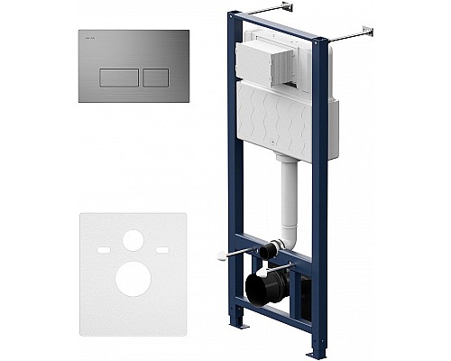 Комплект унитаза с инсталляцией AM.PM Spirit V2.0 FlashClean IS47031.701700 с сиденьем Микролифт и клавишей смыва Никель матовый