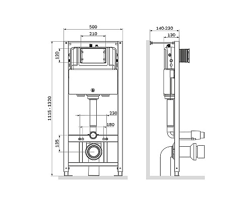 Комплект унитаза с инсталляцией AM.PM Spirit V2.0 FlashClean IS47031.701700 с сиденьем Микролифт и клавишей смыва Никель матовый