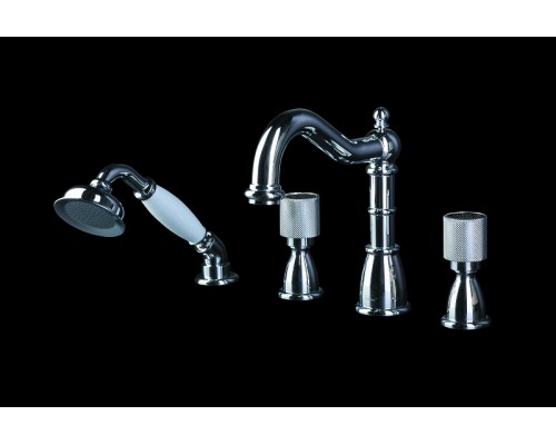 Смеситель на борт ванны Boheme Royal Cristal 396-Royal/CRST black Хром