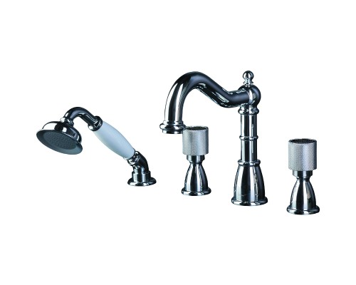 Смеситель на борт ванны Boheme Royal Cristal 396-Royal/CRST black Хром