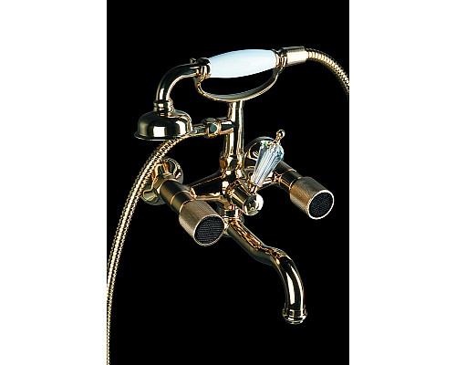 Смеситель для ванны Boheme Royal Cristal 293-Royal/CRST black Золото