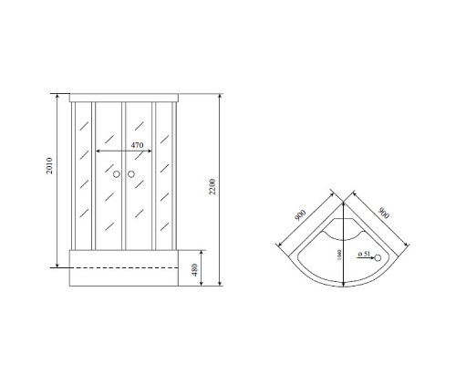 Душевая кабина Timo Standart 90x90 без гидромассажа