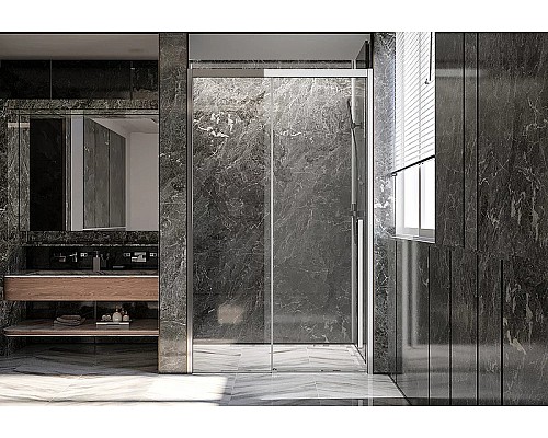 Душевая дверь Veconi Premium Trento PTD-30CH 140 PTD30-CH-140-01-C4 профиль Хром стекло прозрачное