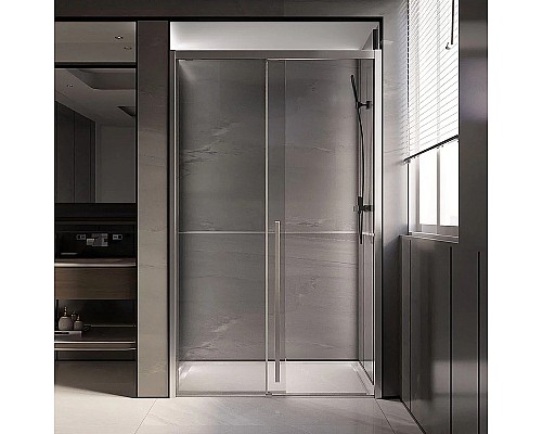 Душевая дверь Veconi Premium Trento PTD-30CH 140 PTD30-CH-140-01-C4 профиль Хром стекло прозрачное