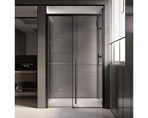 Душевая дверь Veconi Premium Trento PTD-30B 140 PTD30-B-140-01-C4 профиль Черный матовый стекло прозрачное